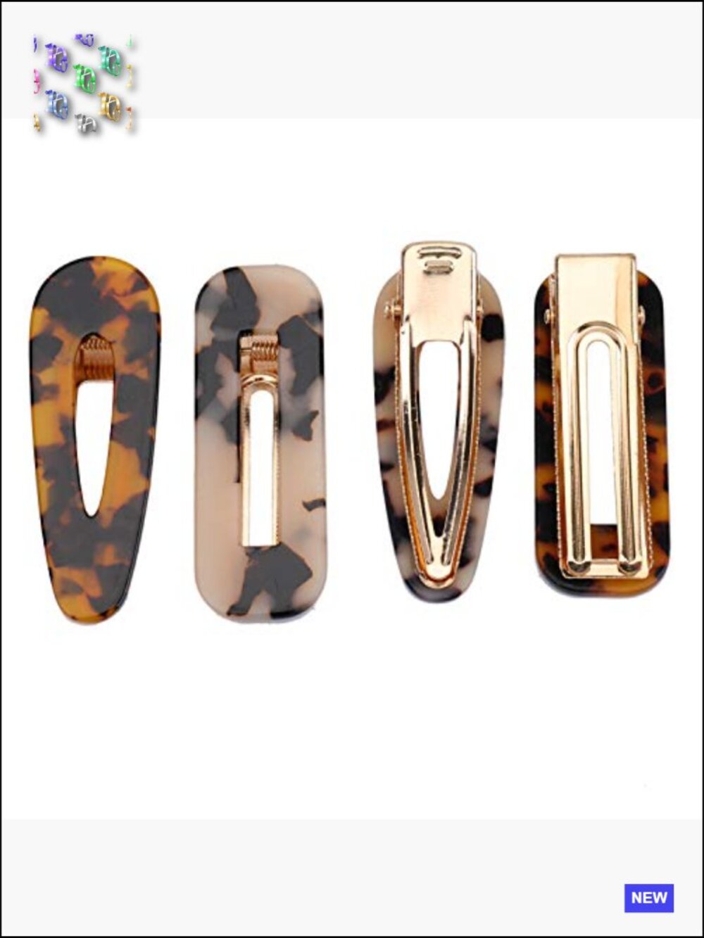 28 Pack Acrylic Resin Hair Barrettes Geometric Snap Clips Women Ladies Set - Picture 6 of 7